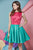 Angela & Alison Bateau Neck A-line Dress 62003 CCSALE 8 / Rasberry/Teal