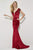 Angela & Alison Deep V-neck Sheath Gown 81126 CCSALE 16 / Wine