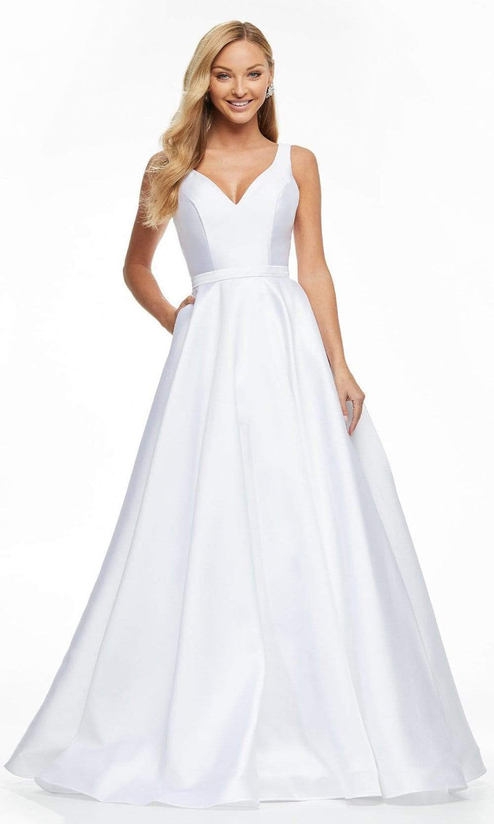 Ashley Lauren - 11094 V Neck Simple A-line Bridal Dress – Couture Candy