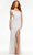 Ashley Lauren - 11144 Asymmetrical Lace Up Back Gown In White