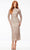 Ashley Lauren 11197 - Long Sleeve High Neck Tea-Length Dress Special Occasion Dress 0 / Blush