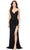 Ashley Lauren 11256 - Floral Appliqued Evening Gown Special Occasion Dress 0 / Neon Black