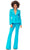 Ashley Lauren 11271 - Two Piece Blazer Pantsuit Special Occasion Dress 0 / Turquoise