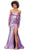 Ashley Lauren 11301 - Off Shoulder Hour Glass Shiny Trumpet Gown Special Occasion Dress 00 / Orchid