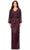 Ashley Lauren 11302 - Long Sleeve Sequin Evening Gown Evening Gown 0 / Wine