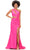 Ashley Lauren 11303 - Asymmetric Neck Cutout Evening Gown Evening Gown 00 / Hot Pink