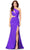 Ashley Lauren 11303 - Asymmetric Neck Cutout Evening Gown Evening Gown 00 / Violet