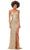 Ashley Lauren 11342 - Allover Sequin Sheath Evening Gown Evening Dresses 00 / Gold