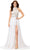 Ashley Lauren 11354 - Beaded Halter Romper With Overskirt Special Occasion Dress 0 / Ivory