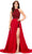 Ashley Lauren 11354 - Beaded Halter Romper With Overskirt Special Occasion Dress 0 / Red