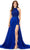 Ashley Lauren 11354 - Beaded Halter Romper With Overskirt Special Occasion Dress 0 / Royal