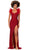 Ashley Lauren 11367 - Beaded High Slit Evening Gown Evening Gown 0 / Red