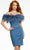 Ashley Lauren - 4481 Straight Across Denim Short Dress Cocktail Dresses