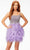 Ashley Lauren 4537 - Feathered Lace-Up Cocktail Dress Special Occasion Dress 0 / Orchid