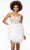 Ashley Lauren 4537 - Feathered Lace-Up Cocktail Dress Special Occasion Dress 0 / White