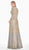 Ashley Lauren - Ombre Sequined V-neck A-line Dress 1456 CCSALE 16 / Silver/Gold