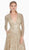 Ashley Lauren - Ombre Sequined V-neck A-line Dress 1456 CCSALE 16 / Silver/Gold