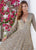 Ashley Lauren - Ombre Sequined V-neck A-line Dress 1456 CCSALE 16 / Silver/Gold