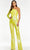 Ashley Lauren - Sequined Asymmetric Neck Jumpsuit 11110 Formal Pantsuits 2 / Yellow