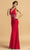 Aspeed Design - D198 Bejeweled Waist Sheath Dress Prom Dresses XXS / Red