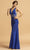 Aspeed Design - D198 Bejeweled Waist Sheath Dress Prom Dresses XXS / Royal