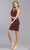 Aspeed Design - D276 Embellished Collar Halter Cutout Dress Homecoming Dresses XXS / Burgundy