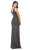 Aspeed Design - D411 Plunging Neck Jacquard Slit Dress Evening Dresses