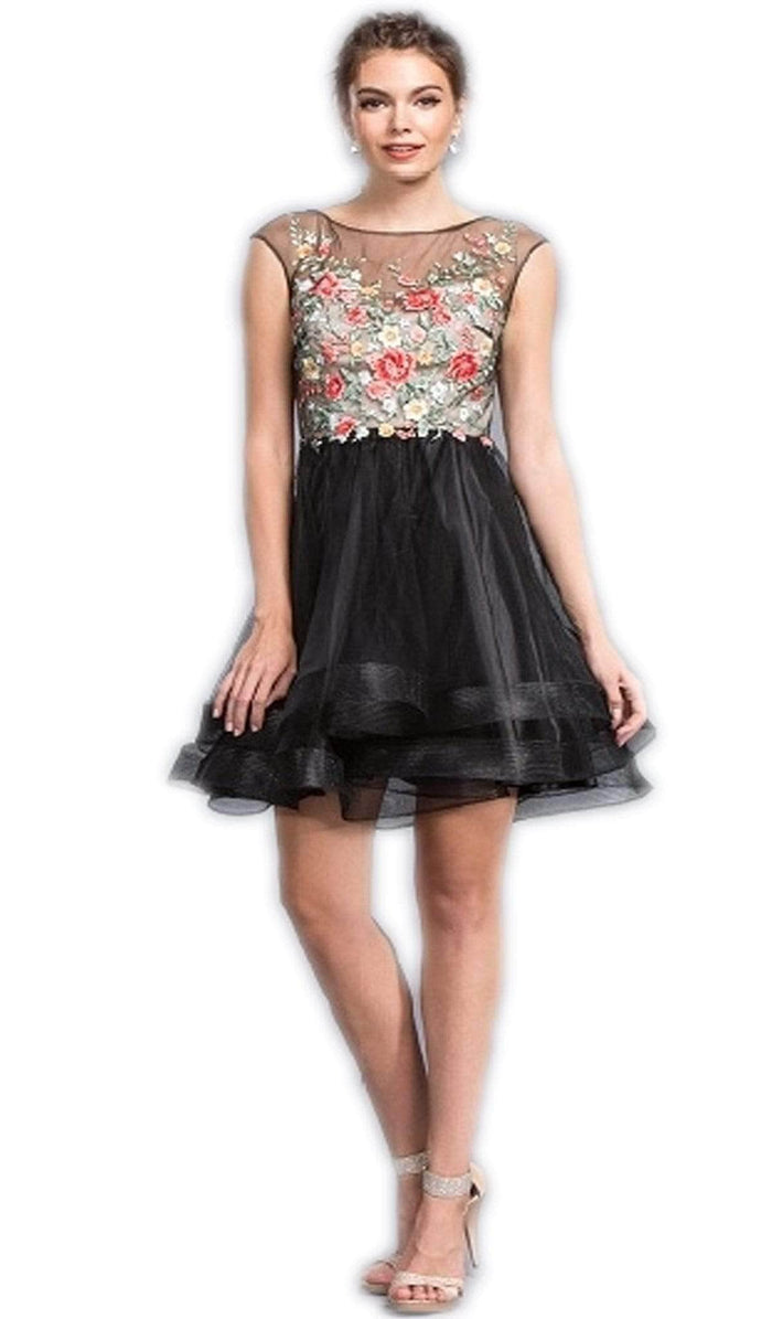 Aspeed Design - Embroidered A-Line Homecoming Dress S1922 - 1 pc Black In Size XXS Available CCSALE XXS / Black