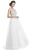 Aspeed Design - L1513 Cap Sleeve Bejeweled Long Dress Prom Dresses XXS / Off White