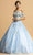 Aspeed Design - L2132 Appliqued Off Shoulder Ball Gown Quinceanera Dresses XXS / Sky Blue