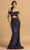 Aspeed Design - L2199 Off Shoulder Sheath Evening Dress Evening Dresses XXS / Navy