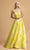 Aspeed Design - L2208 Appliqued Jacquard A-Line Dress Prom Dresses XXS / Yellow