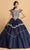 Aspeed Design - L2259 Off Shoulder Short Sleeves Ball Gown Ball Gowns XXS / Navy