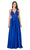 Aspeed Design - L2405 Ornate Plunging Halter Satin Dress Prom Dresses XXS / Royal