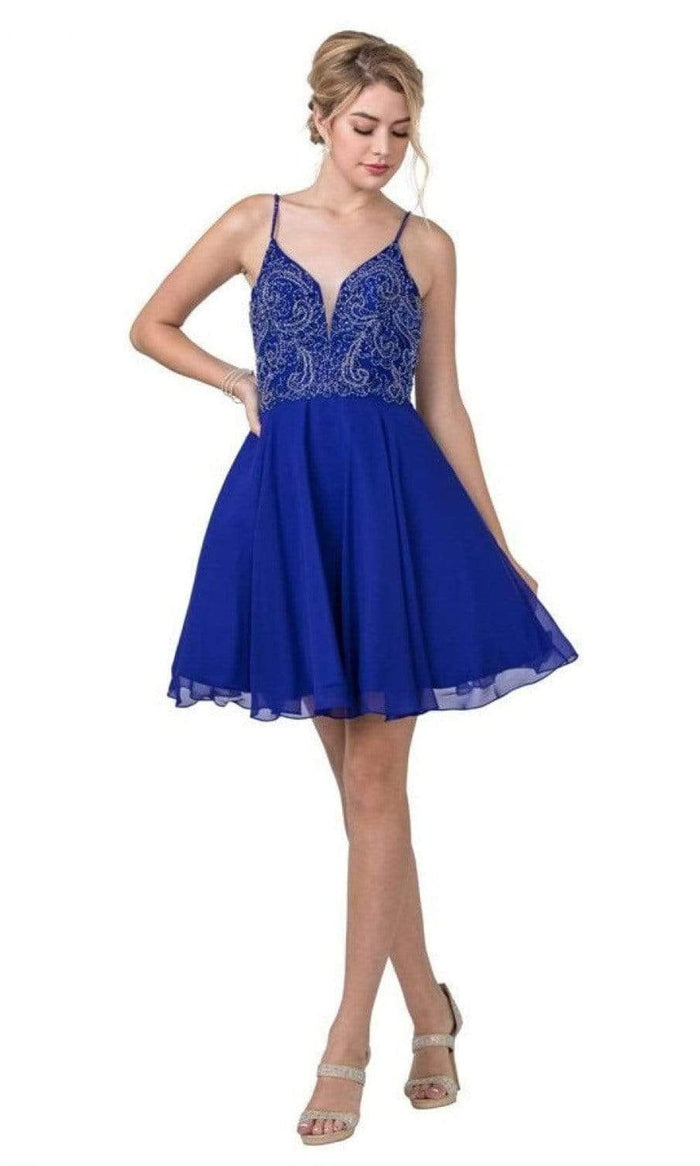 Aspeed Design - S2298 Sleeveless A-Line Cocktail Dress Homecoming Dresses XXS / Royal