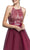 Aspeed Design - Short Halter Lace Bodice Dress D136 - 1 pc Burgundy In Size XS Available CCSALE XS / Burgundy