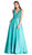 Beaded Lace V-neck A-line Evening Dress Dress XXS / Teal