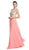 Bedazzled Illusion Bateau A-line Prom Dress Prom Dresses XXS / Pink