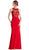 Bedazzled Jewel Neck Sheath Evening Dress Evening Dresses XXS / Deep-Red