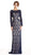 Bedazzled Long Sleeve Evening Dress Evening Dresses XXS / Navy