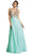 Bedazzled Sleeveless Deep V Neckline Prom Dress Dress XXS / Mint