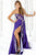 Blush - 9371 Sweetheart Animal Printed Layered A-Line Gown Special Occasion Dress 0 / Purple