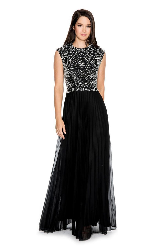 Cachet - Crystal Embellished Jewel Gown 57421K - 1 pc Navy Silver in Size 10 Available CCSALE 10 / Navy Silver