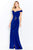 Cameron Blake by Mon Cheri - 120614W Off-Shoulder Column Dress Prom Dresses 16W / Navy