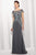 Cameron Blake by Mon Cheri - 216691 Illusion Bateau Appliqued Trumpet Dress Special Occasion Dress 4 / Pewter Gray