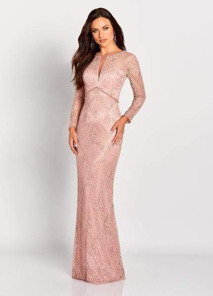 Cameron Blake by Mon Cheri - Bead-Trimmed Allover Lace Gown 119652W - 1 pc English Rose In Size 18W Available CCSALE 18W / English Rose