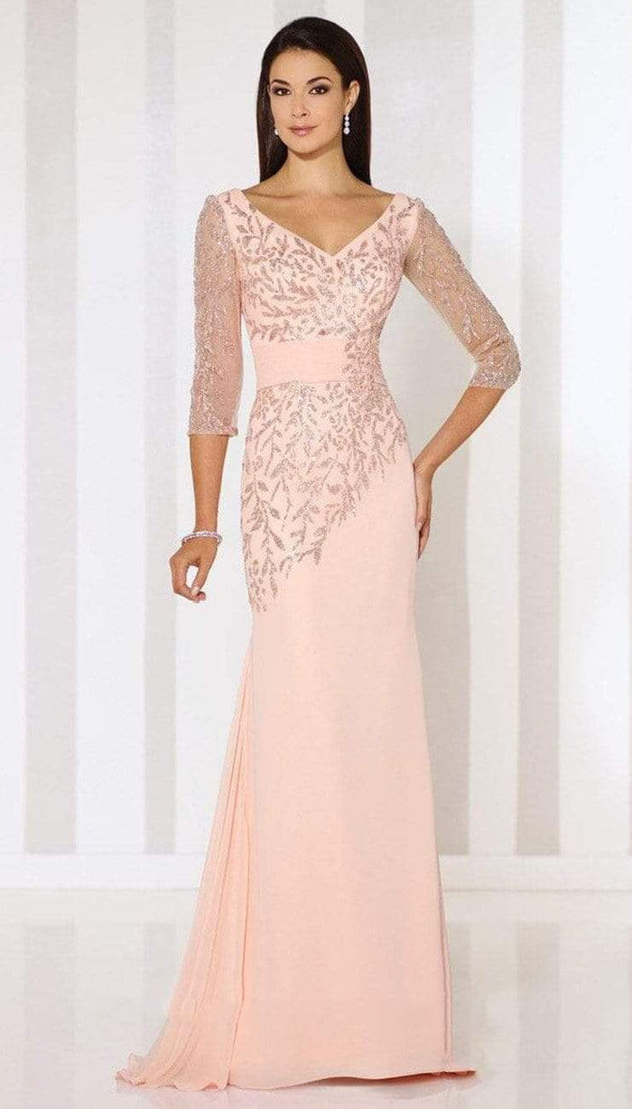 Cameron Blake by Mon Cheri - Chiffon Sheath 116651 - 1 pc Oyster Pink in Size 6 Available CCSALE 4 / Oyster Pink