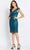 Cameron Blake CB108 - Lace V-Neck Cocktail Dress Cocktail Dresses 4 / Teal