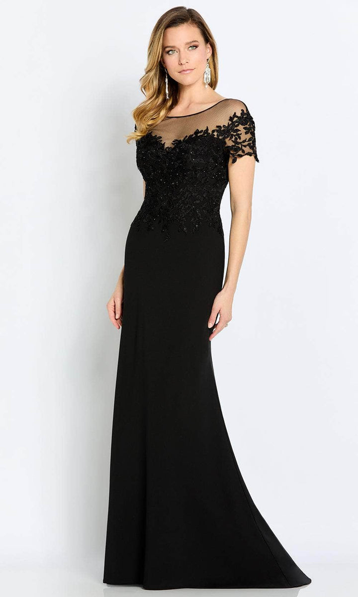 Cameron Blake CB111 - Illusion Bateau Lace Evening Gown – Couture Candy