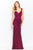 Cameron Blake - Ruched Metallic Knit Evening Dress 120605 Evening Dresses 4 / Eggplant